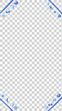 Blue diagonal lines frame is featuring flat pineapple, pizza slice icons on Stock Illustration