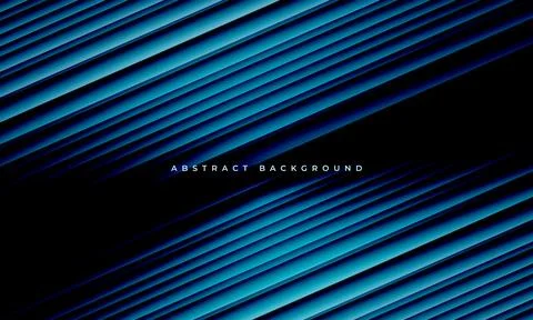 Blue diagonal ribbons creating dynamic depth, metallic sheen and glowing edges Stockillustratie