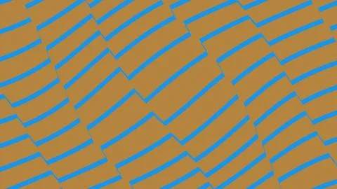 Blue diagonal wavy lines pattern on brown background 스톡 일러스트