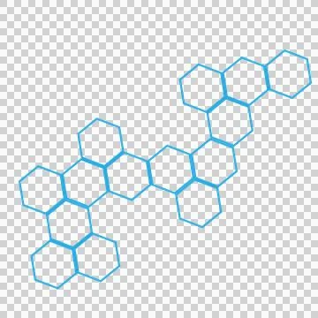 Blue diagram of molecular structure Stock Illustration