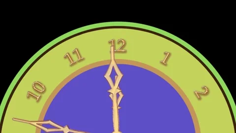 Blue dial gold hands arabic numerals with moving hands on black screen. clo.. Stock Footage 305937256