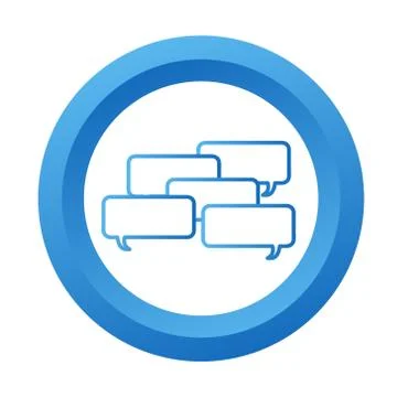Blue dialog icon button, stock vector illustration Stock Illustration