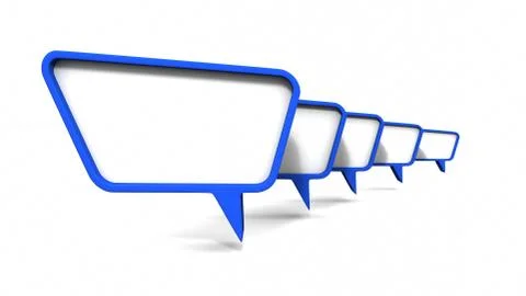 Blue dialog speech bubbles. 3D rendering Stock Illustration