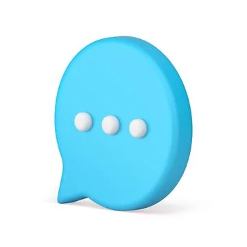 Blue dialogue chat box speech bubble web message isometric 3d icon realisti.. Stock Illustration