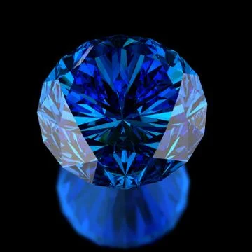 Blue diamond on black Ilustración de archivo