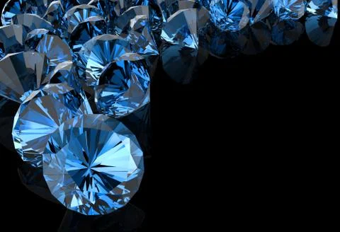 Blue diamond on black Stock Illustration