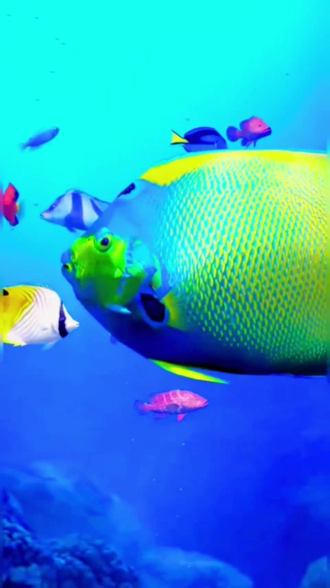 Blue Diamond Discus Fish in Crystal Clear Water Stockbeeldmateriaal 337756491