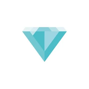 Blue Diamond Gemstone Icon. Vector Illustrazione stock