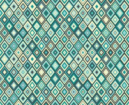 Blue diamond. Geometric seamless pattern, texture for textile print, wallpaper Stock Illustration