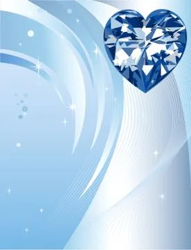 Blue Diamond Heart Background Stock Illustration
