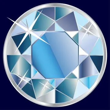 Blue diamond illustration Stock Illustration