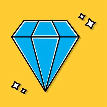 Blue diamond image Vector illustration. Stock Illustration