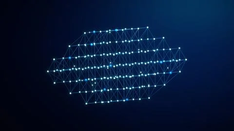 Blue Diamond Network Crystal Technology Background Stock Illustration