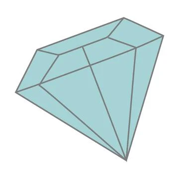 Blue diamond, Rare gemstone. Flat style Vector illustration. Precious stone, Stock Illustration