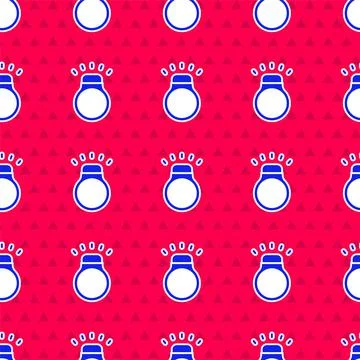 Blue Diamond ring icon isolated seamless pattern on red background. Vector Illustrazione stock
