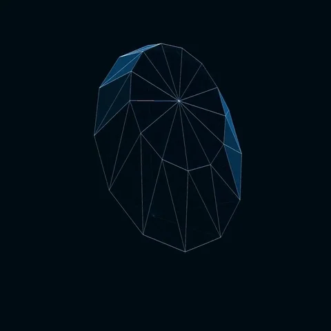Blue diamond rotates Stock Footage 69438572