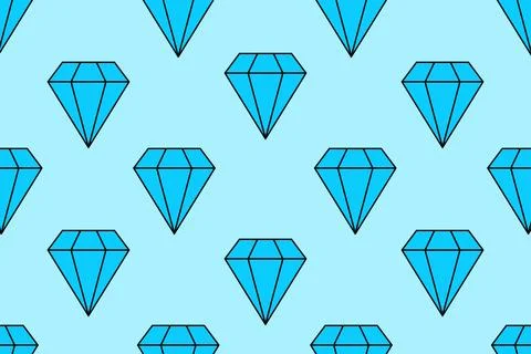 Blue diamond seamless pattern. Vector illustration Stock Illustration