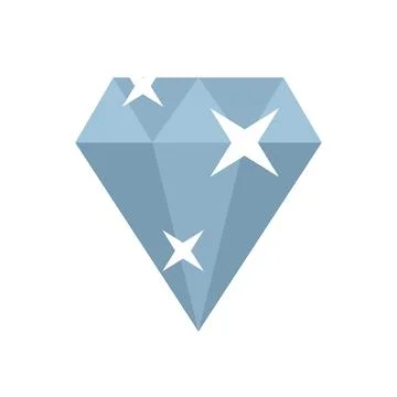 Blue diamond sparkling with light reflections Stock Illustration
