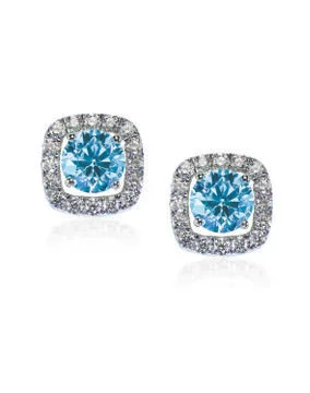 Blue Diamond stud earrings Stock Photos