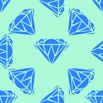 Blue diamonds vector seamless on blue background. Wallpaper texture pattern Stock Illustration