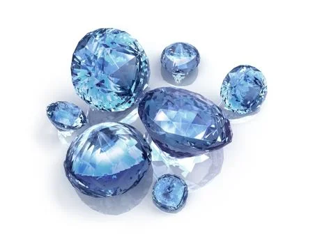 Blue Diamonds on white background Stock Illustration