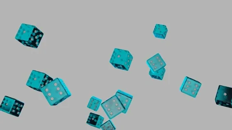 Blue dice falling down on white background. Gambling concept. Casino.  Stock Footage 170513921