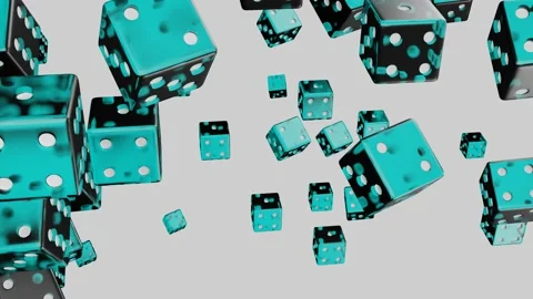 Blue dice falling down on white background. Gambling concept. Casino.	 Stock Footage 201268434
