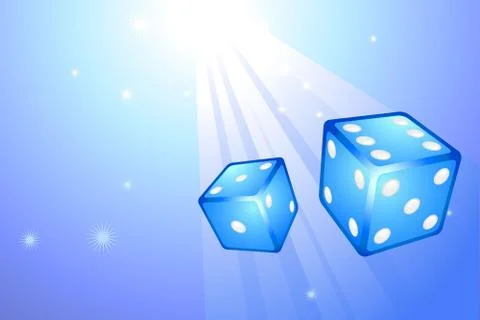 Blue Dice on Internet Background Stock Illustration