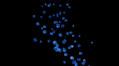 Blue dice rolling and bouncing, Slow Motion Stock Footage 31819321