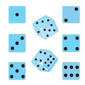 Blue dice set Stock Illustration