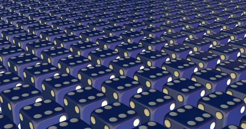Blue dice six pattern Stock Footage 105432030