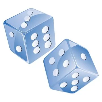 Blue dices Stock Illustration