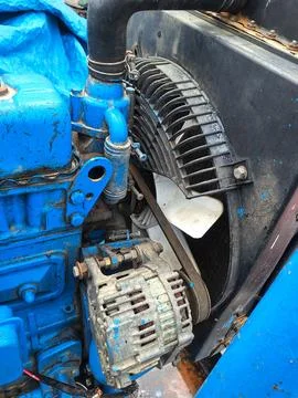 Blue diesel engine Stock Photos