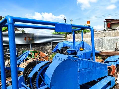 Blue diesel engine Stock Photos