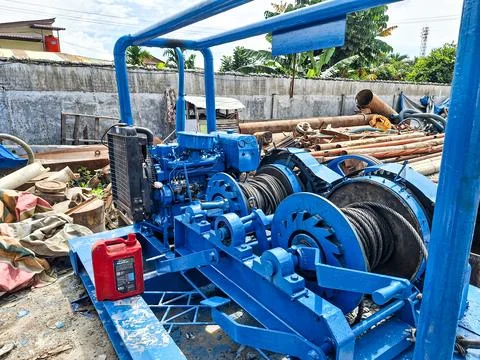 Blue diesel engine Stock Photos