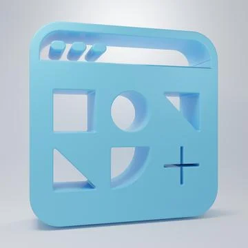 Blue Different files icon isolated on grey background. Minimalism concept. .. Stock Illustration