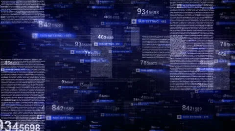 Blue digital abstract of codes Stock Footage
