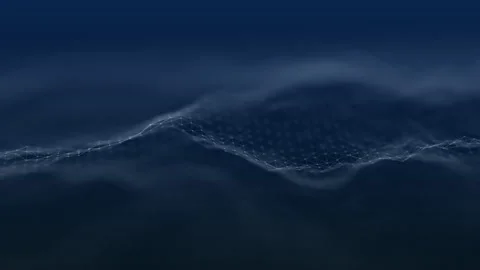 Blue digital abstract plexus wave background moving Stock Footage 131570153