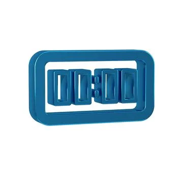 Blue Digital alarm clock icon isolated on transparent background. Electroni.. Stock Illustration