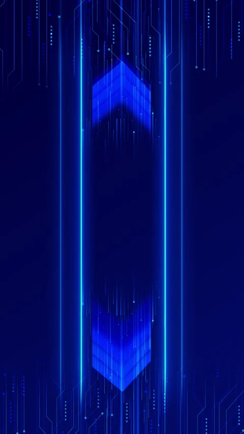 Blue digital arrow speed background glowing horizontal beams, fast circuit accen Stock Footage 340526394