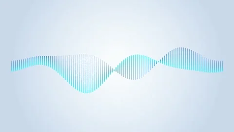 Blue digital audio waveform animation with moving pulse bars on clean light.. Stock Footage 346274727