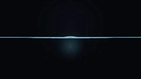 Blue digital audio waveform lines pulsating on black background Stock Footage 345630621