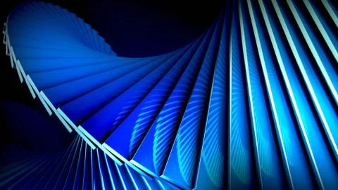 Blue digital background with 3d spiral structures Illustrazione stock