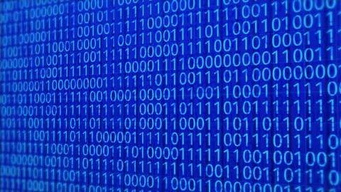 Blue digital binary code background Vidéo 345814733