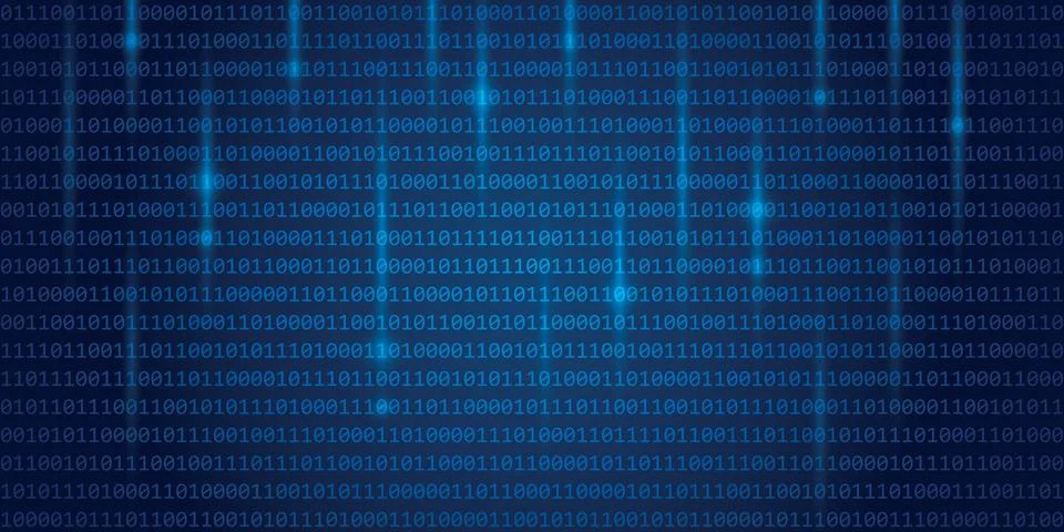 Blue digital binary code web technology background イラスト素材