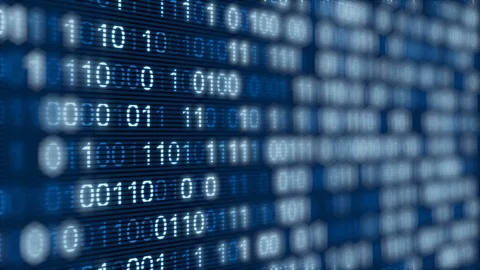 Blue Digital Binary On Computer Screen. Stock-Footage 119529772