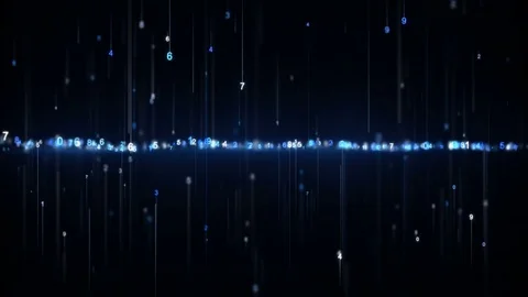 Blue digital binary data abstract loopable animation 4k (4096x2304) Stock Footage 80316842