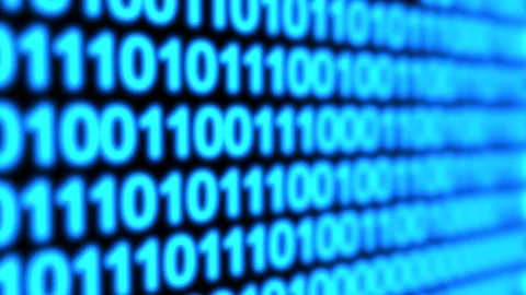 Blue digital binary data close-up. 4k Stock Footage 111594891