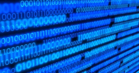 Blue digital binary data close-up. 4k Stock Footage 111598624
