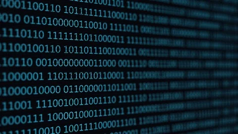 Blue digital binary data on computer screen. 動画素材 101606677